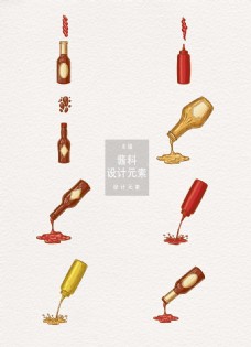 手绘酱料设计元素