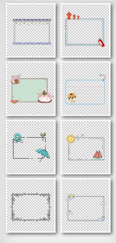 矩形手绘卡通手抄报边框元素