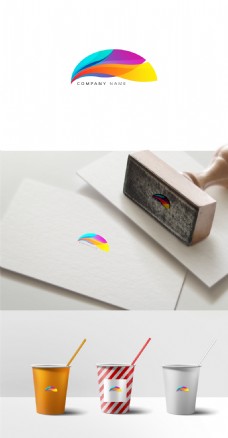 抽象商业抽象形状彩色企业商标logo模板