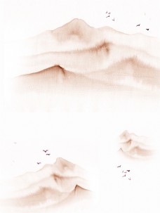 手绘水墨远山重阳节背景