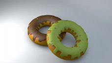 巧克力甜甜圈C4D建模