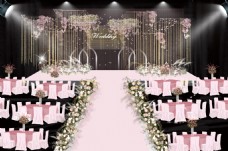 粉色婚礼仪式区效果图背景