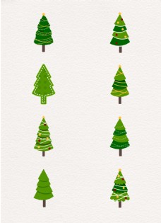 绿树绿色卡通圣诞树eps设计