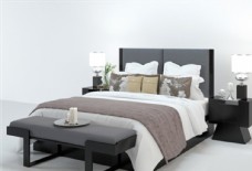 床、柜卧室床柜3d模型