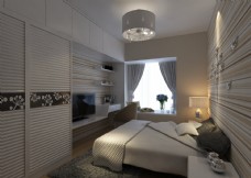 现代卧室三维模型图