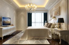 欧式风格豪华温馨卧室效果图