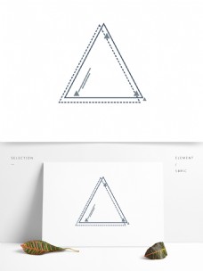 边角简约线条三角形边框装饰元素