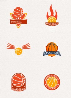 6组卡通篮球标志设计