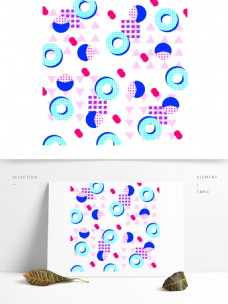 孟菲斯色彩斑斓几何装饰图案