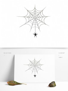 网通手绘卡通蜘蛛网蜘蛛简约万圣节装饰元素