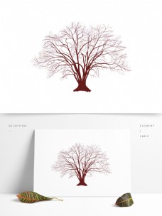 冬天一棵枯树手绘设计可商用元素