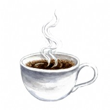 咖啡杯热腾腾的黑咖啡矢量素材