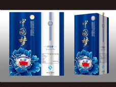中国梦牡丹花酒包装
