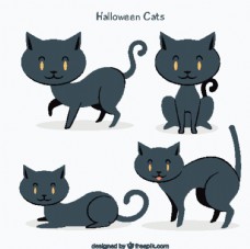 4款创意黑色猫咪设计