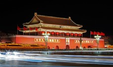 北京夜景北京天安门城楼夜景
