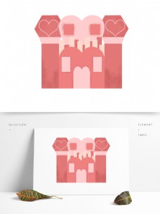 粉色童话风城堡设计可商用元素