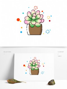 MBE多肉卡通手绘花卉植物花朵