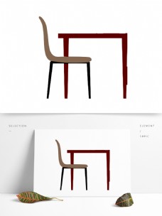 扁平化简约桌子和椅子设计可商用元素