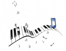 卡通钢琴音符元素