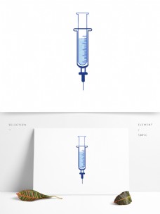 医疗针管卡通手绘医疗器械针筒针管设备原创元素图案