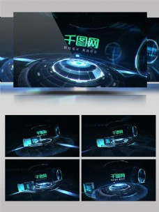 科技标志高科技科幻界面动画标志展示AE模板