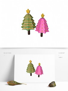 3d卡通圣诞树C4D圣诞节素材