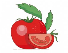 绿色蔬菜卡通有机西红柿元素