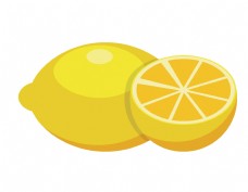 卡通营养柠檬元素