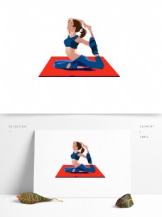 练瑜伽的女人卡通背景