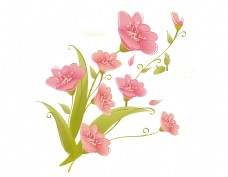 卡通粉色花朵元素