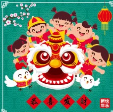 中国新年中国卡通新年海报