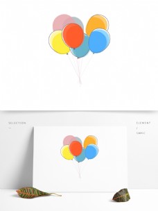 插画设计彩色气球原创设计插画素材
