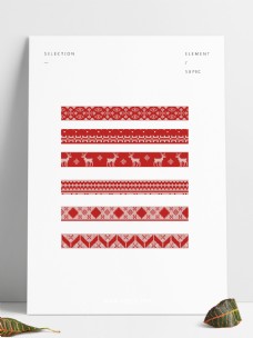 纹理边框圣诞节针织衫纹理图案装饰圣诞边框素材