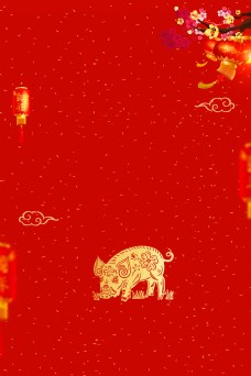 2019金猪春节海报背景素材