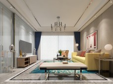 现代风格客厅空间装修设计效果图