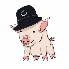 戴帽子的可爱小猪猪头像