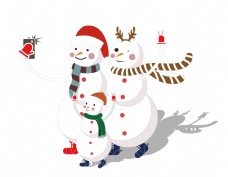 卡通圣诞节雪人元素