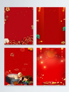 中国风2019己亥猪年新年红色广告背景图