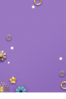 简约紫色花朵2019猪年背景素材