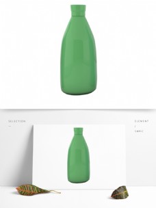 摆饰个性花纹艺术装饰瓶子生活用品绿色摆件元素