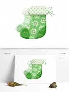 雪花元素扁平雪花纹理圣诞节袜子矢量元素