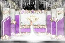 紫色大理石主题婚礼效果图