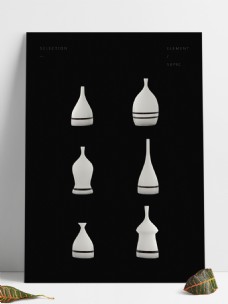 艺术生活6款日式简约颓废艺术白色生活装饰陶瓷花瓶
