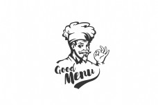 卡通标志创意卡通男厨师炊事员LOGO标志设计
