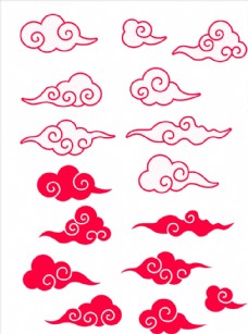 传统喜庆中国风传统红色祥云图案喜庆底纹