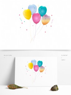 浮球漂浮手绘彩色节日气球生日浪漫