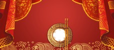 年夜饭红色中国风Banner海报背景