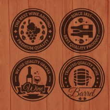 其他设计木制酒徽章