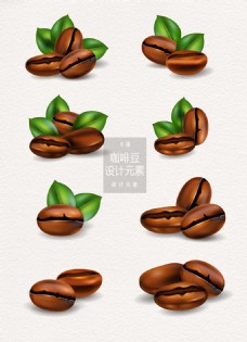 矢量咖啡豆设计元素