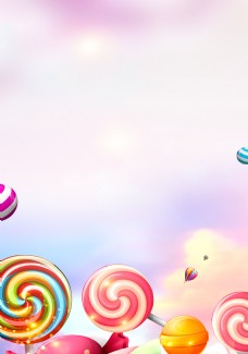粉色彩色糖果海报背景素材